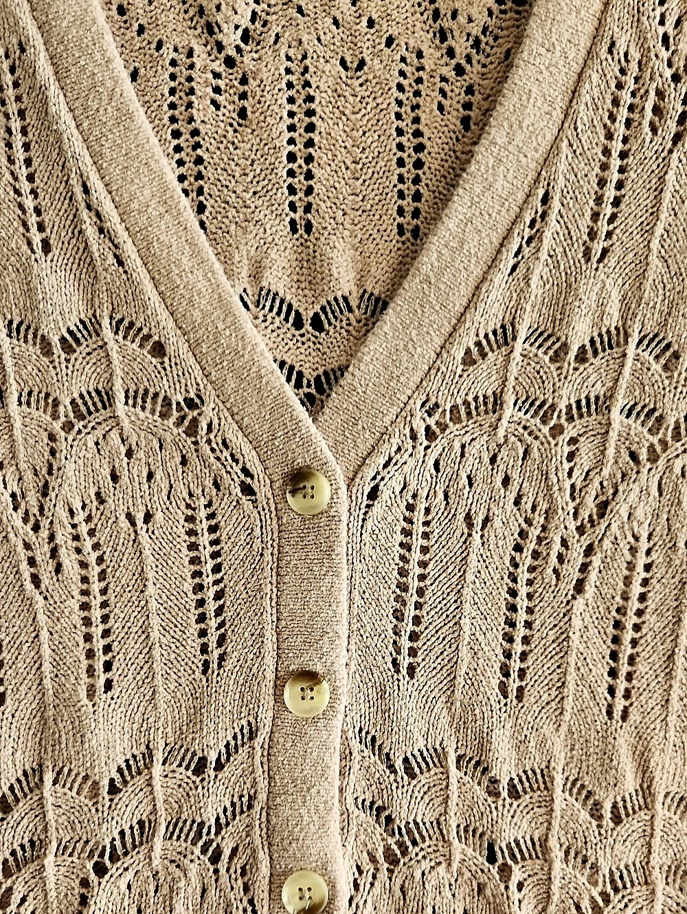 Torrid Festi Women's Boho Crochet Button-Front Cardigan Beige Size 3 Open Knit - Picture 4 of 8